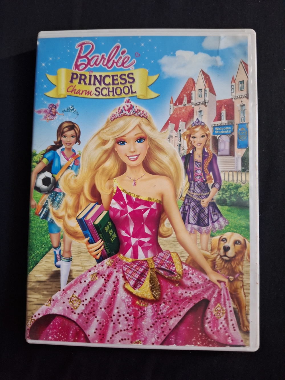Barbie Princess Charm School DVD - Pink & Gold Dress Artwork